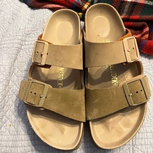 Birkenstock Arizona Split Hex Colorblocked Nubuck Slides Size 38 or 7